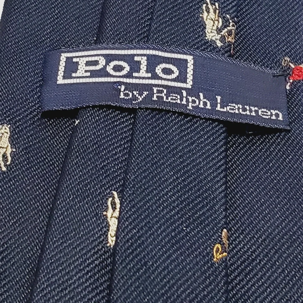 Polo Ralph Lauren Blue Geometric Men's Designer Silk Neck Tie Jacquard Fabric - Picture 3 of 5